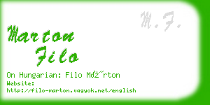 marton filo business card